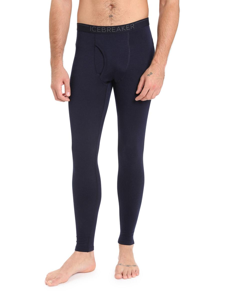 Midnight Navy Men\'s Icebreaker Merino 200 Oasis with Fly Leggings | USA 1132WNBY